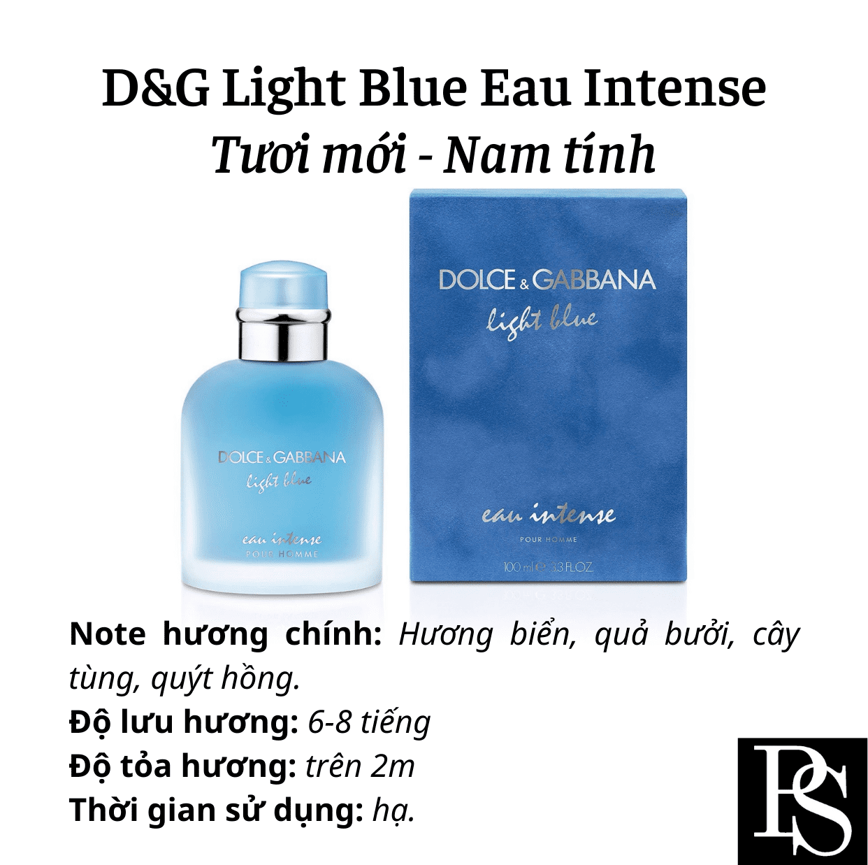 Nước hoa Nam - DG Light Blue Eau Intense EDP