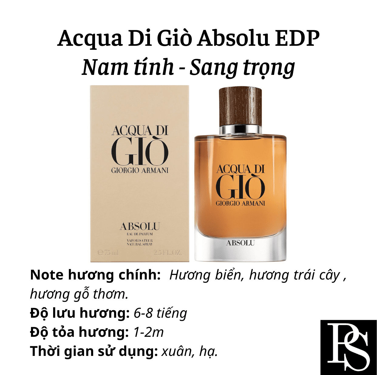 Nước hoa Nam - Giorgio Armani Acqua Di Giò Absolu