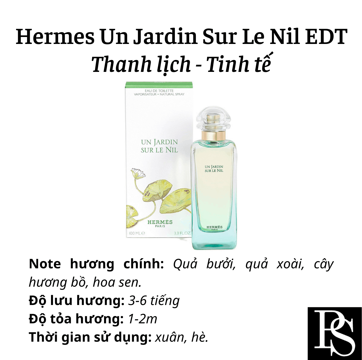 Nước hoa Nữ - Hermes Un Jardin Sur le Nil EDT