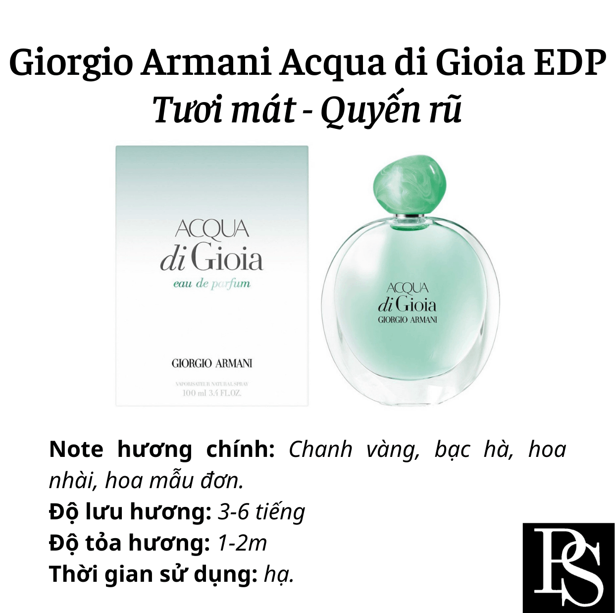 Nước hoa Nữ - Giorgio Armani Acqua di Gioia EDP