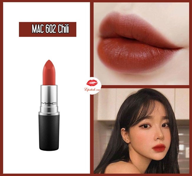 Son Màu Mac Chili 602 Matte - Đỏ Gạch