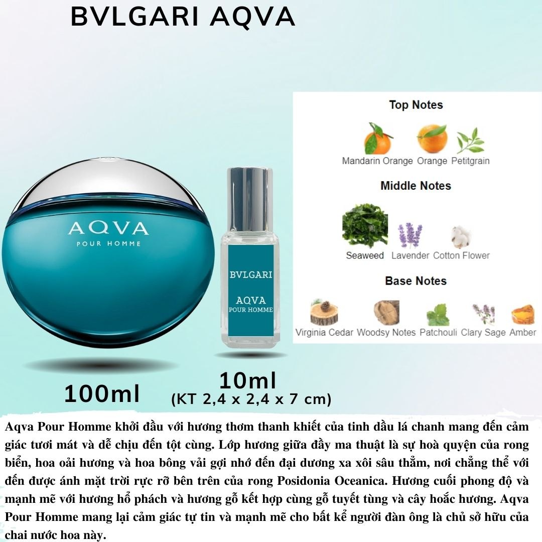 Nước hoa Nam - Bvlgari Aqva Pour Homme EDT