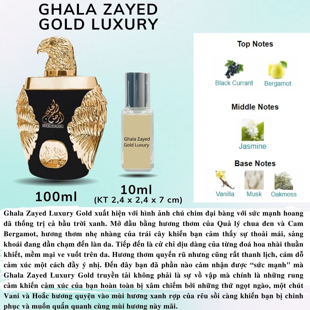 Nước hoa Nam - Ghala Zayed Gold Luxury EDP ( đại bàng đen )