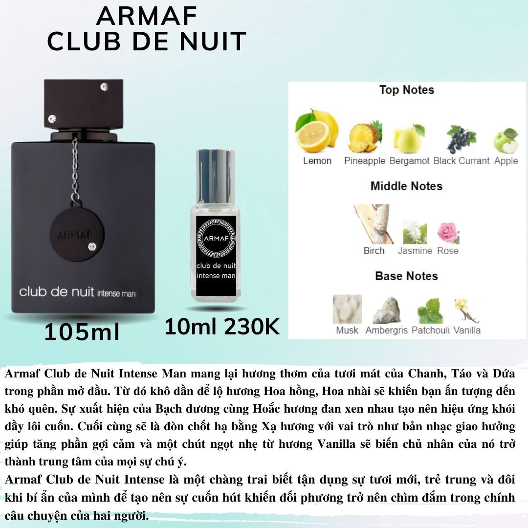 Nước hoa Nam - Armaf Club de Nuit Intense Man