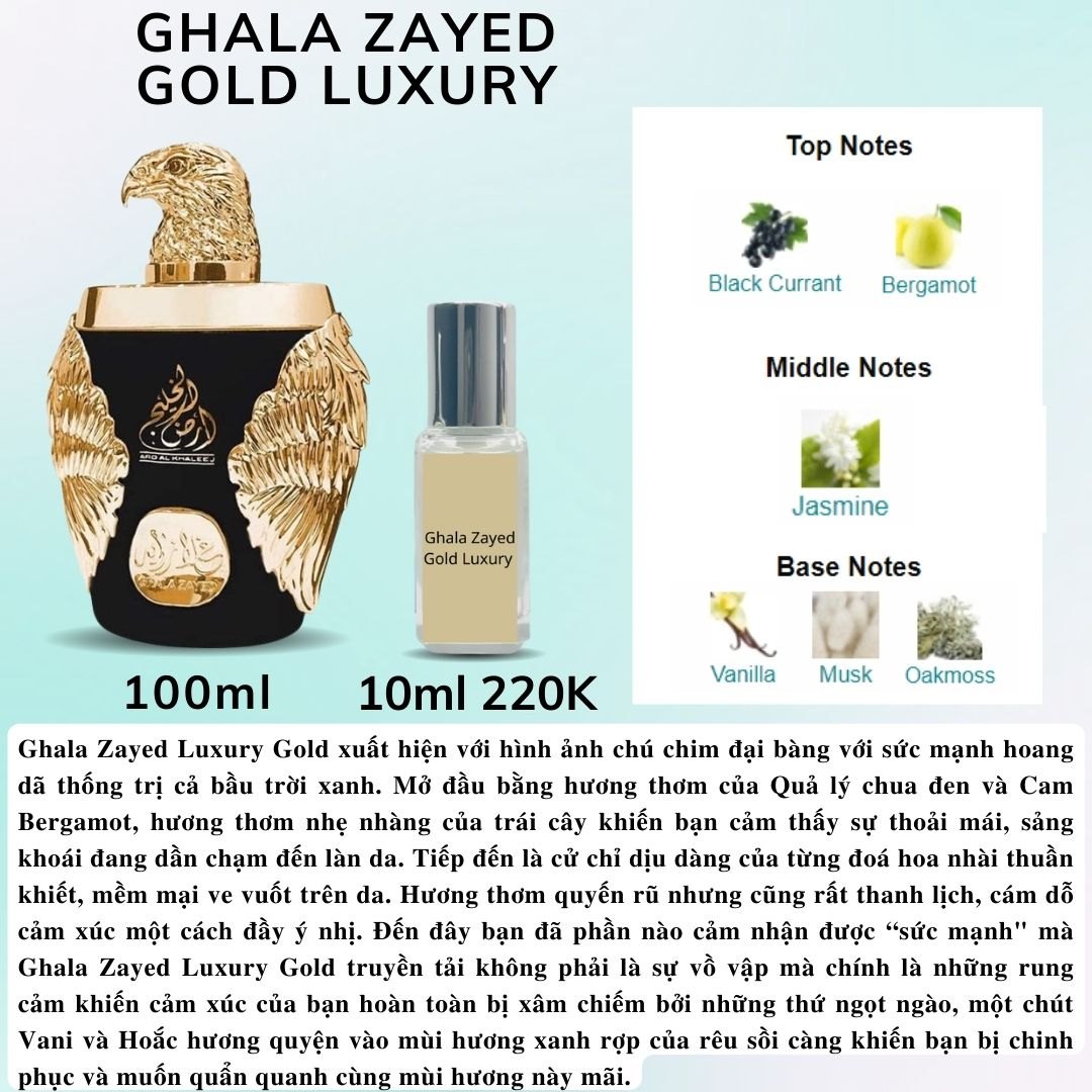 Nước hoa Nam - Ghala Zayed Gold Luxury EDP ( đại bàng đen )