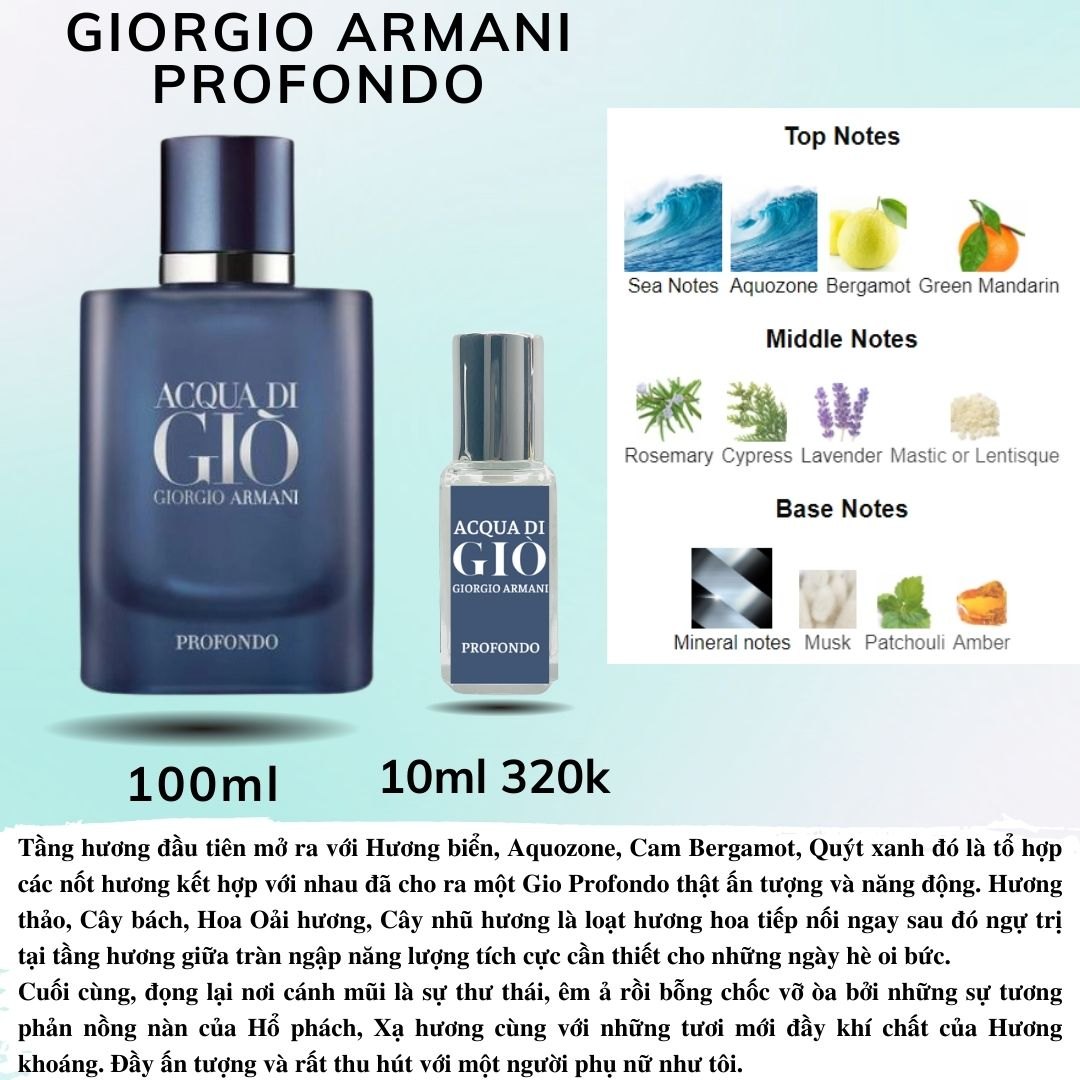 Nước hoa Nam - Giorgio Armani Acqua di Giò Profondo