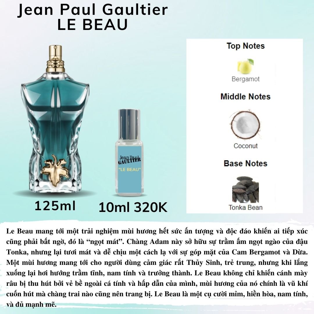 Nước hoa Nam - Jean Paul Gaultier Le Beau EDT