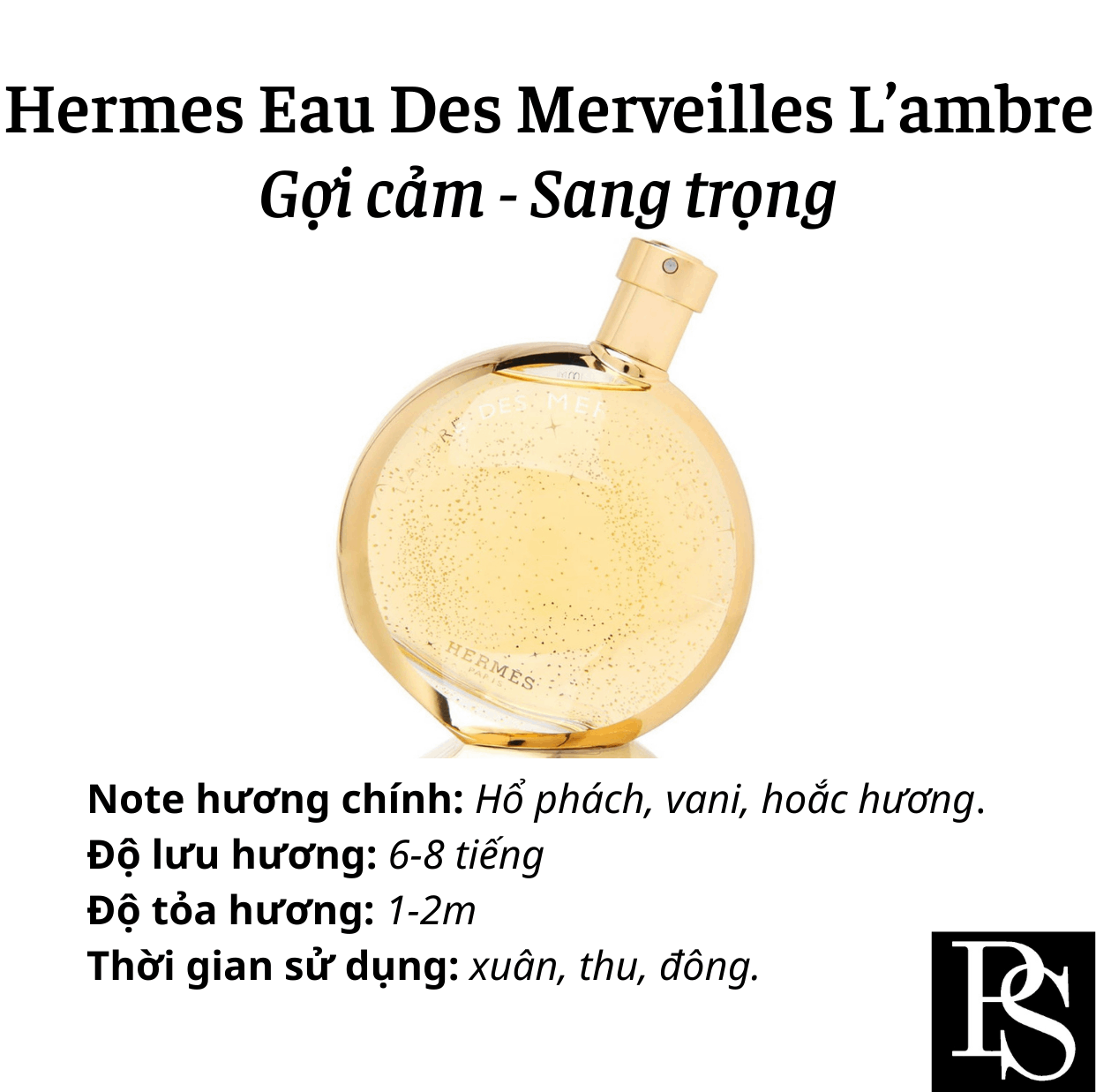 Nước hoa Nữ - Hermes L'ambre Des Merveilles