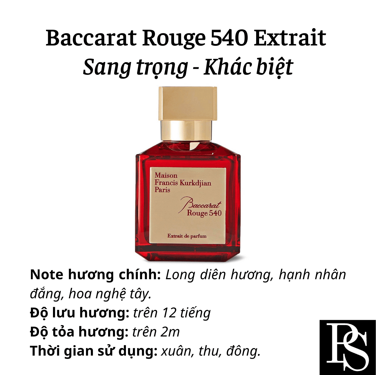 Nước hoa Niche - Maison Francis Kurkdjian Baccarat Rouge 540 Extrait de Parfum