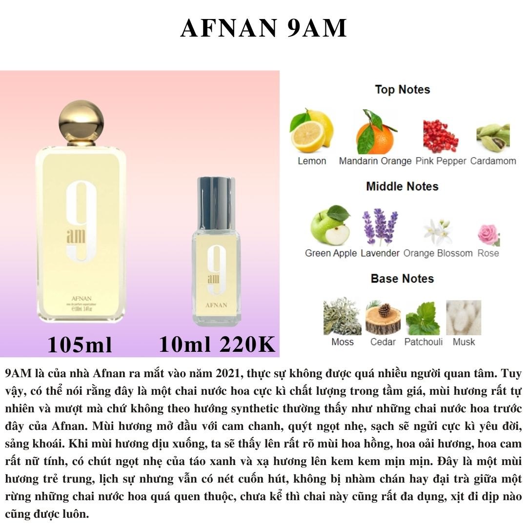 Nước hoa Nữ - AFNAN 9AM