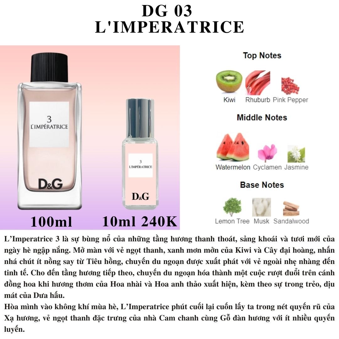 Nước hoa Nữ - DG 03 Anthology L`Imperatrice EDT