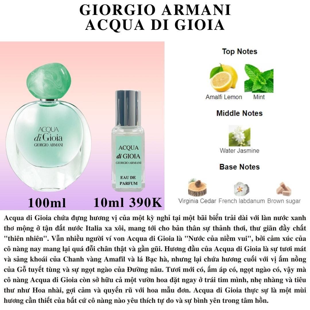 Nước hoa Nữ - Giorgio Armani Acqua di Gioia EDP