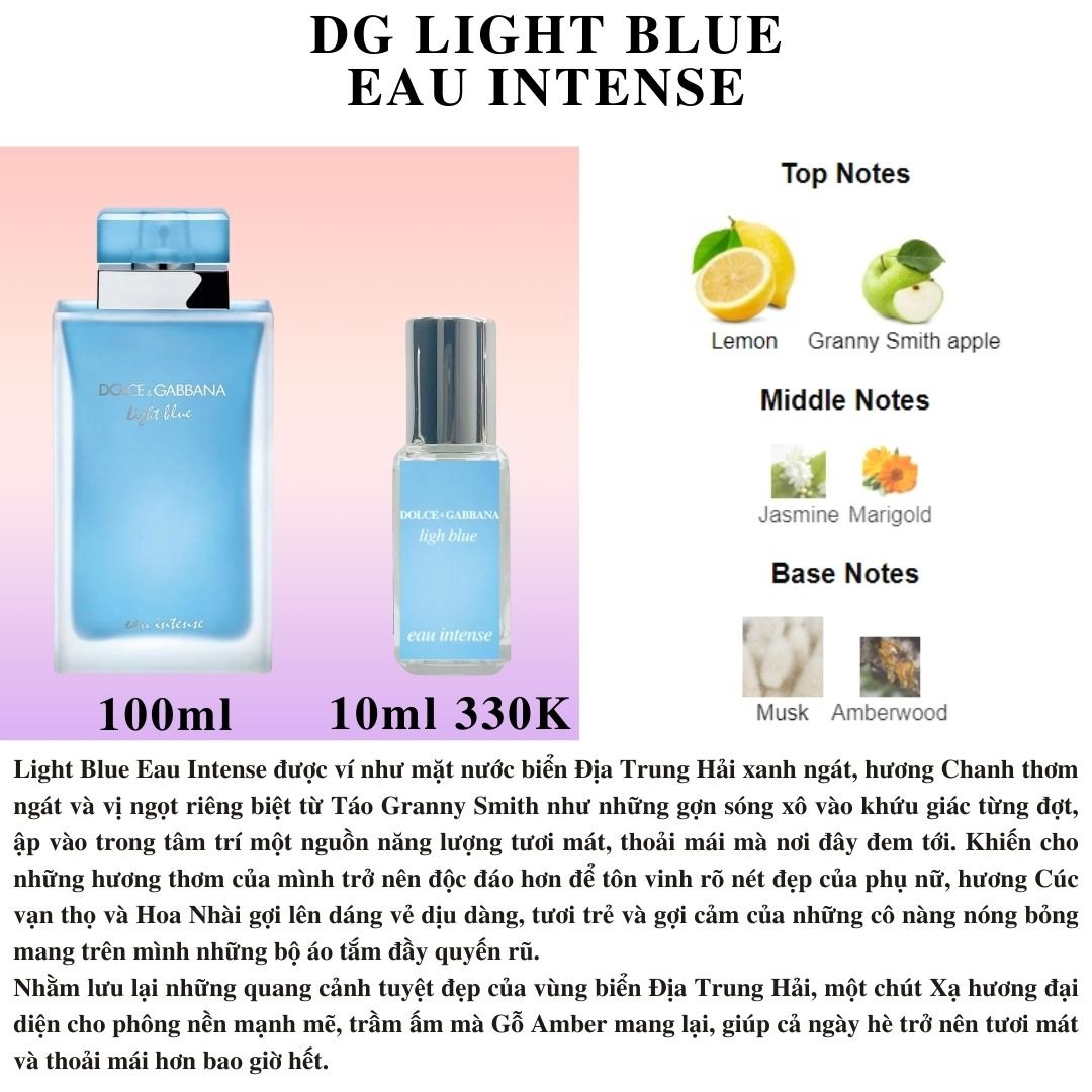 Nước hoa Nữ - DG Light Blue Eau Intense EDP