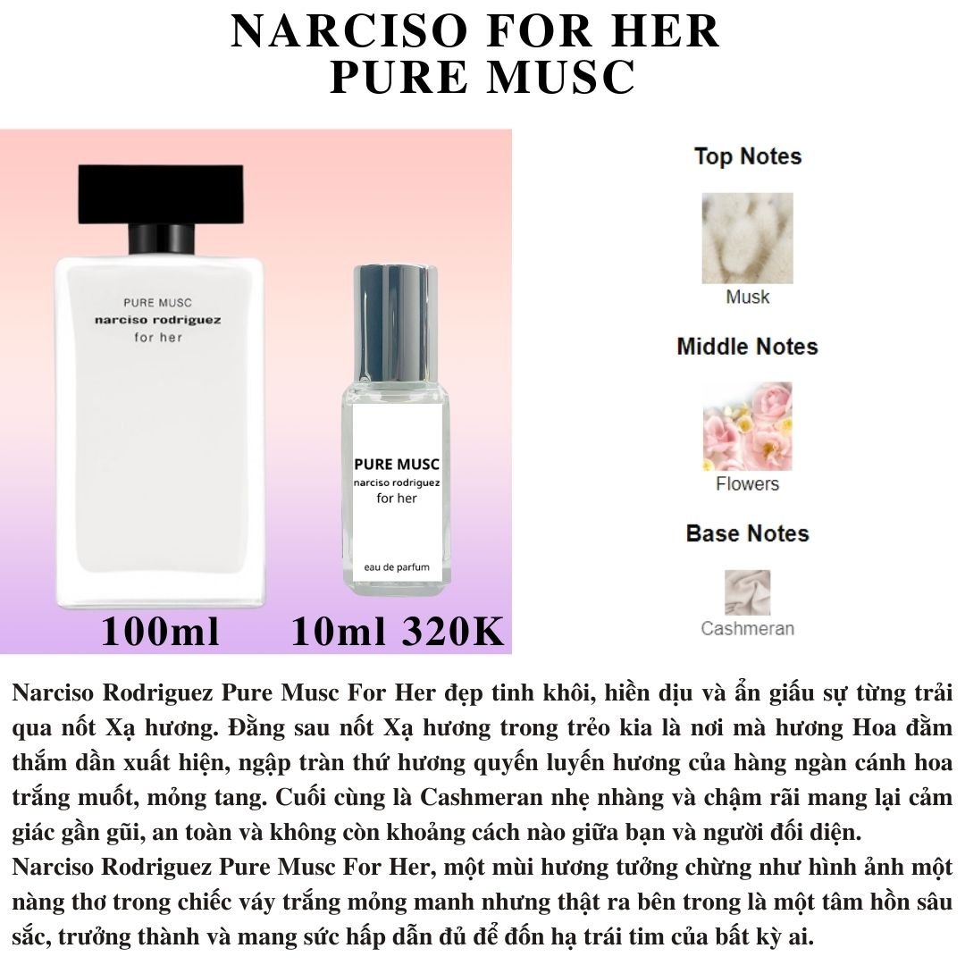 Nước hoa Nữ - Narciso Rodriguez Narciso For Her Pure Musc EDP