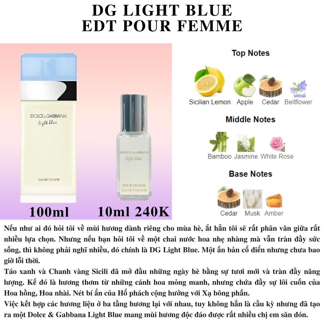 Nước hoa Nữ - DG Light Blue EDT