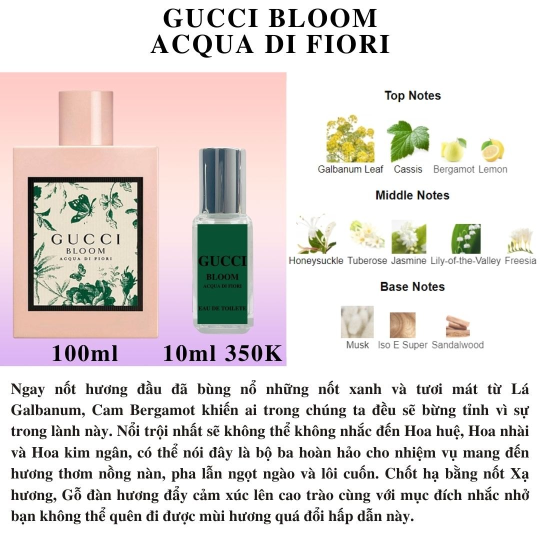 Nước hoa Nữ - Gucci Bloom Acqua di Fiori EDT