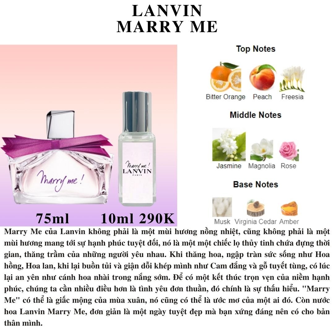 Nước hoa Nữ - Lanvin Marry Me EDP