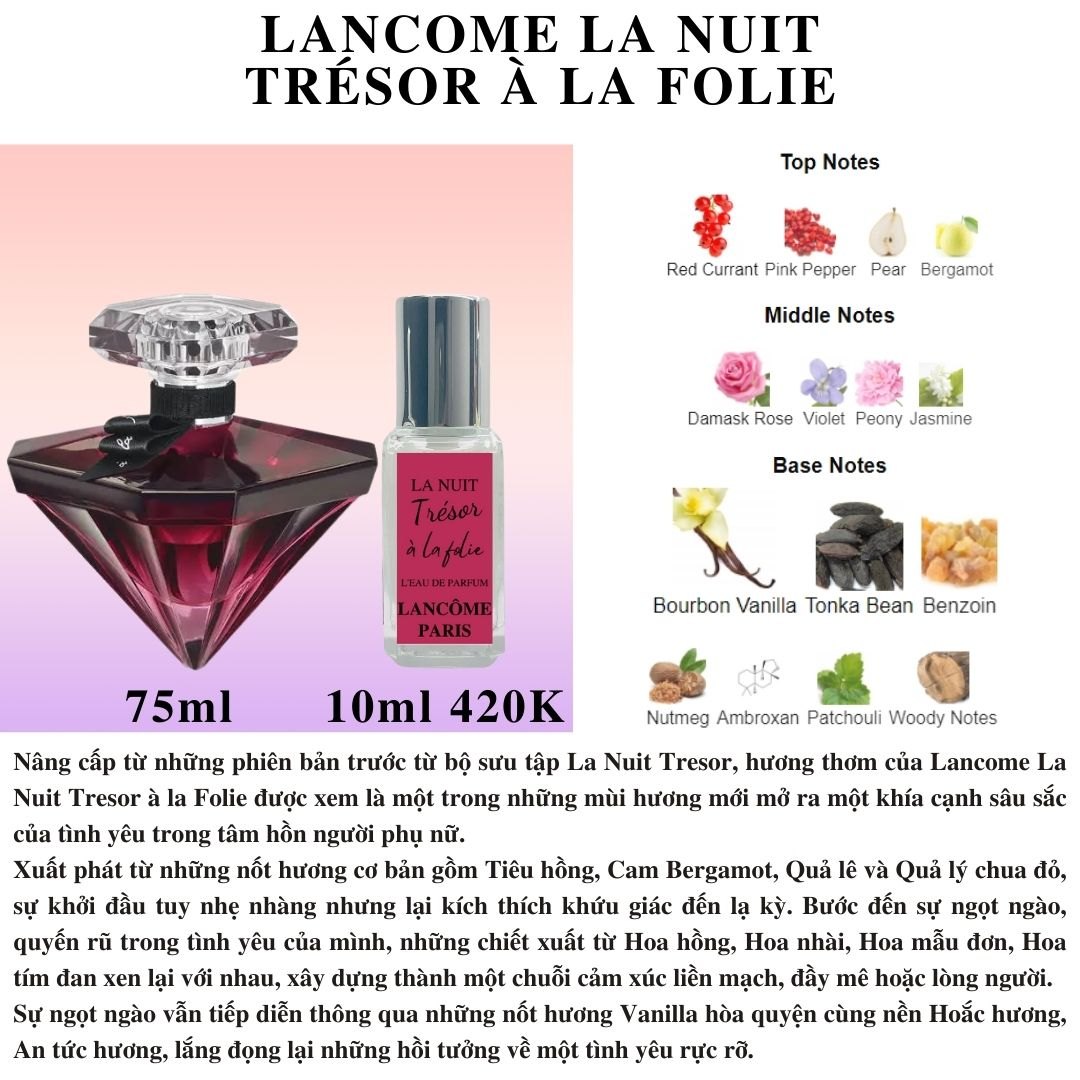 Nước hoa Nữ - Lancome La Nuit Trésor à la folie