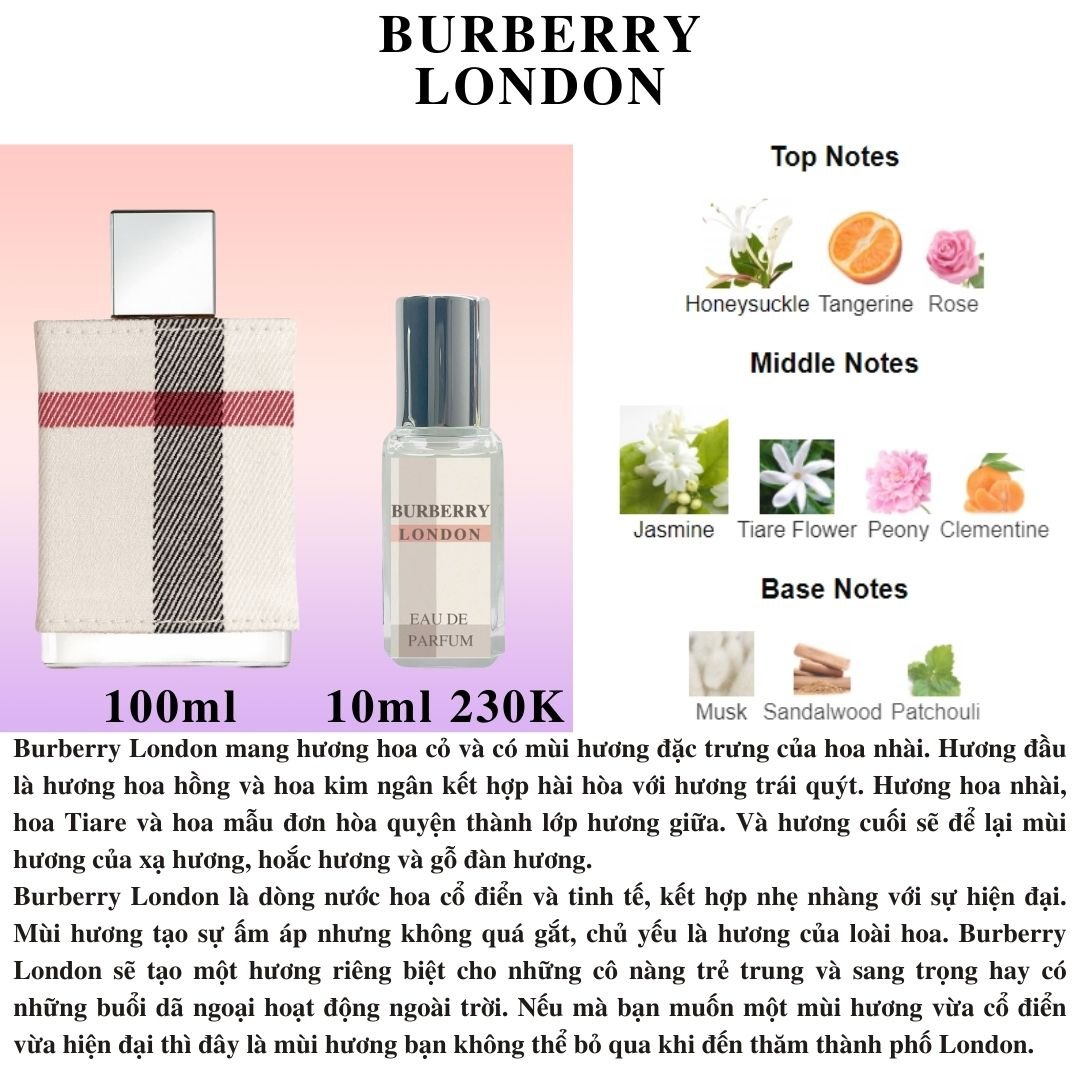 Nước hoa Nữ - Burberry London For Women EDP