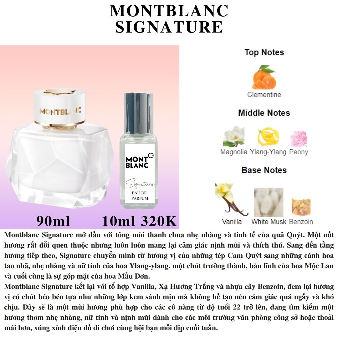 MontBlanc Collection - Chiết 10ml