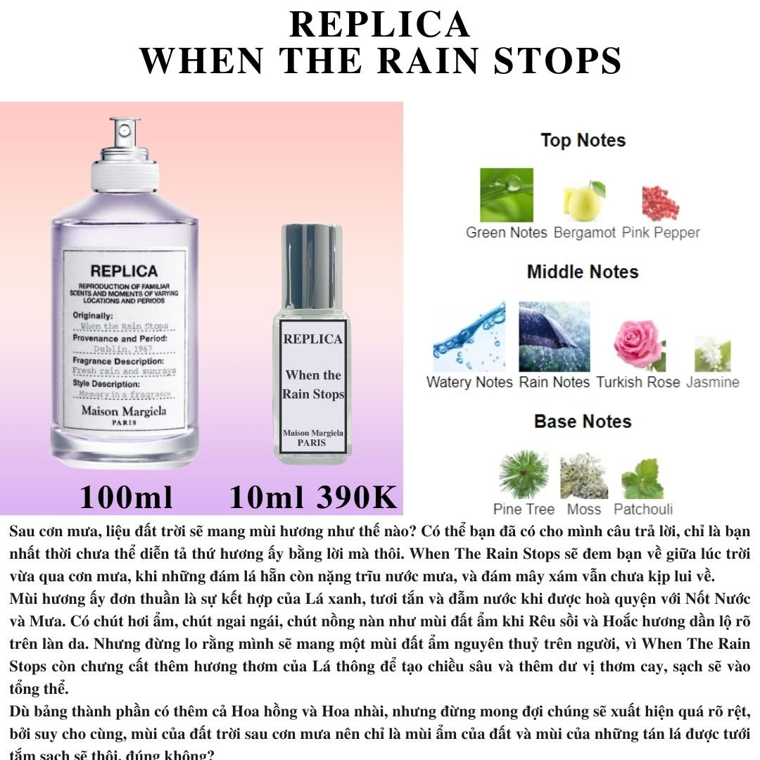 Nước hoa Niche - Maison Martin Margiela Replica When the Rain Stops EDT