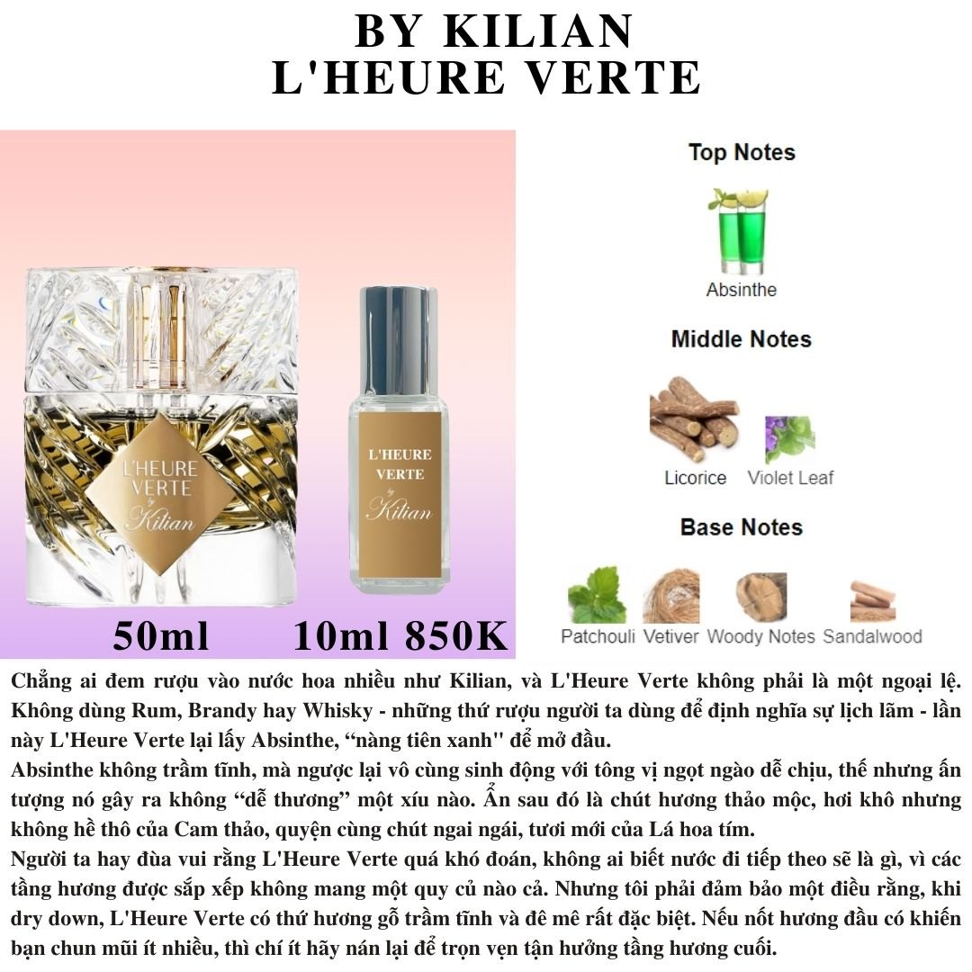 Nước hoa Niche - By Kilian L'heure Verte EDP