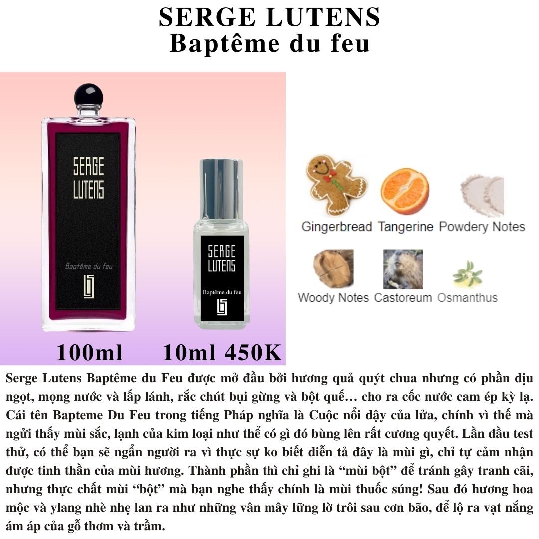 Nước hoa Niche - Serge Lutens Baptême du feu