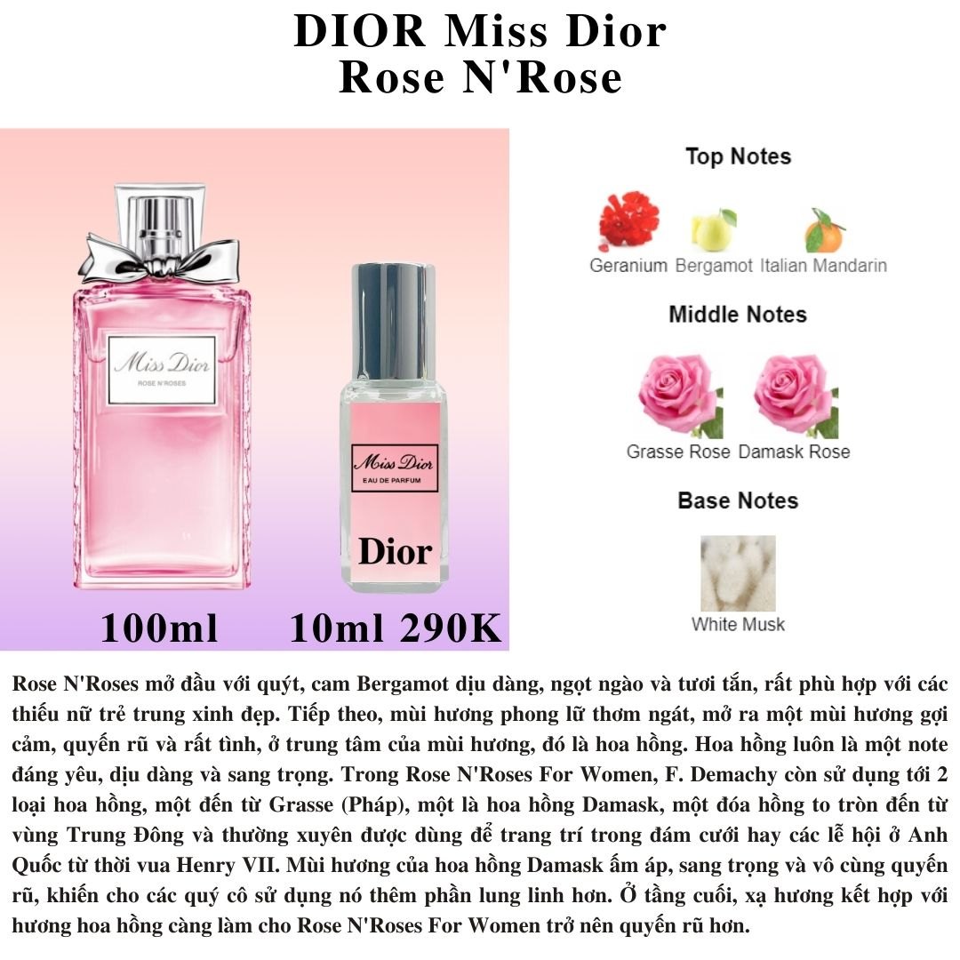 Nước hoa Nữ - Dior Miss Dior Rose N'Roses EDT