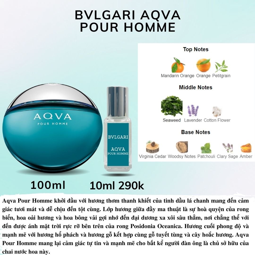 Nước hoa Nam - Bvlgari Aqva Pour Homme EDT