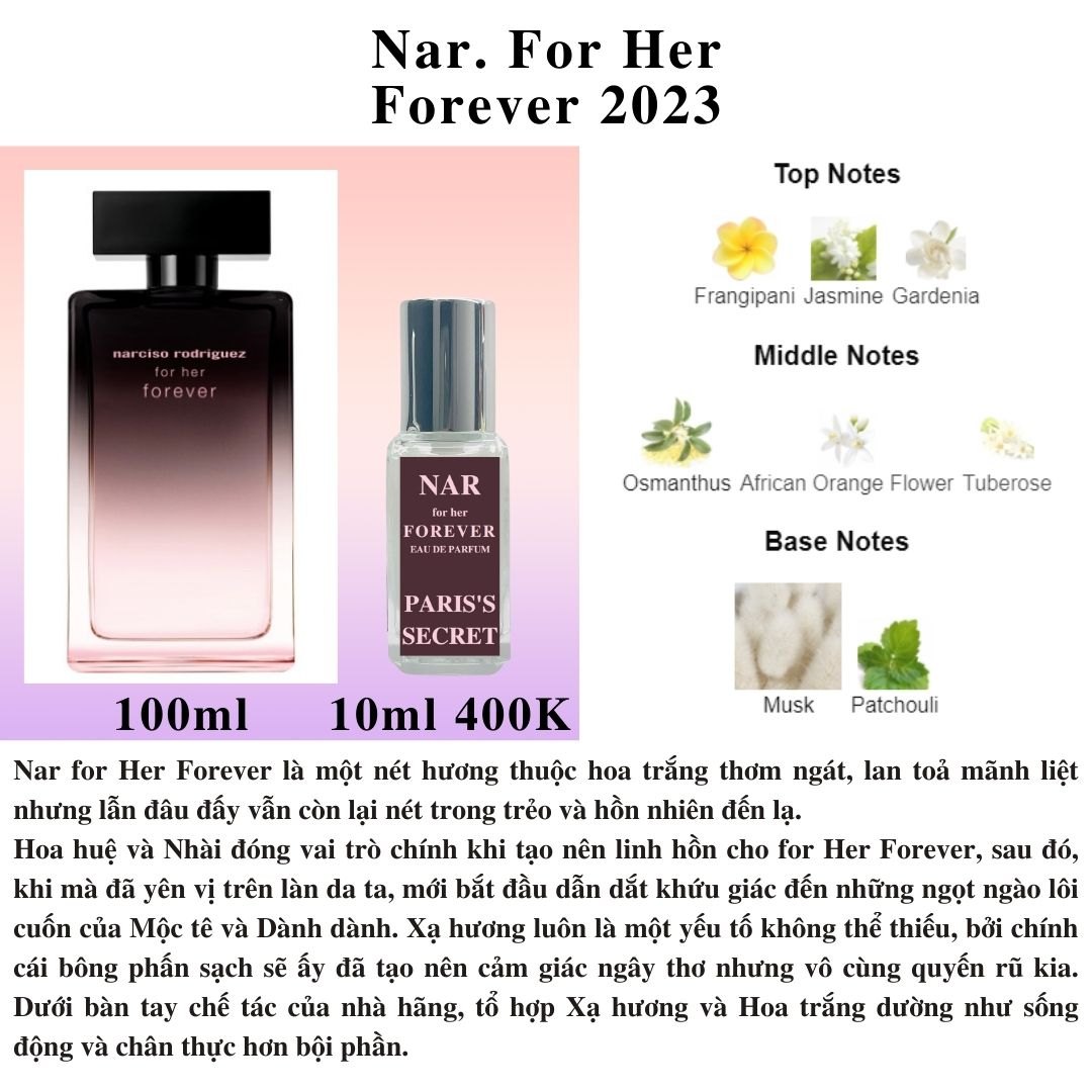 Nước hoa Nữ - Narciso Rodriguez Narciso For Her Forever EDP 2023