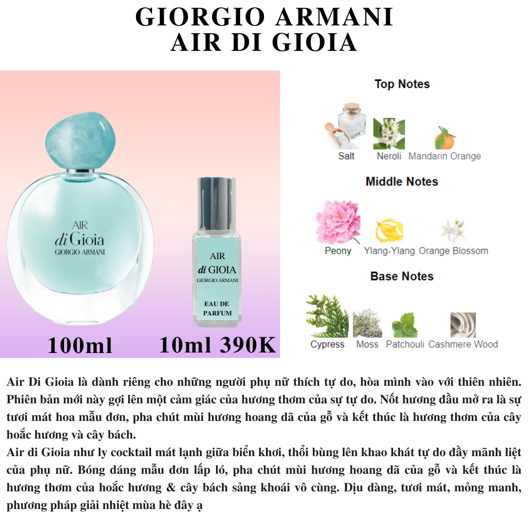 Nước hoa Nữ - Giorgio Armani Acqua Air di Gioia