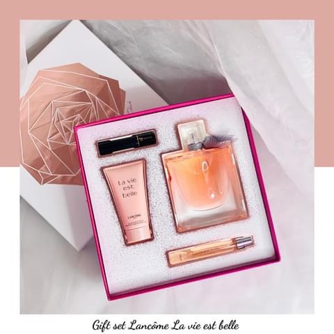 Nước hoa Nữ - Gift Set Lancome La Vie Est Belle ( 100ml + mini 10ml + body lotion + mascara)