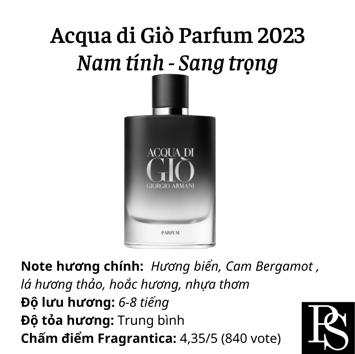 Nước hoa Nam - Giorgio Armani Acqua di Giò Parfum 2023