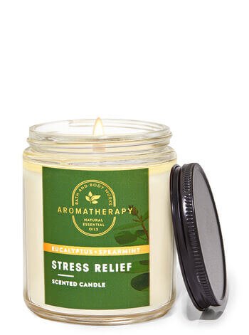 Nến Bath & Body Works 1 Bấc - Aromatherapy (Eucalyptus + Spearmint) Stress Relief