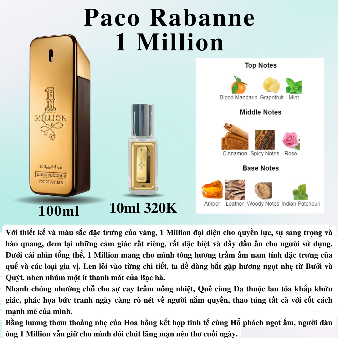 Nước hoa Nam - Paco Rabanne 1 Million EDT