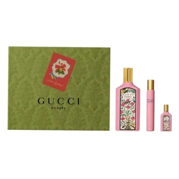 Nước hoa Nữ - Gift Set Gucci Flora Gorgeous Gardenia EDP 100ml+ Mini 5ml + Mini 7,5ml