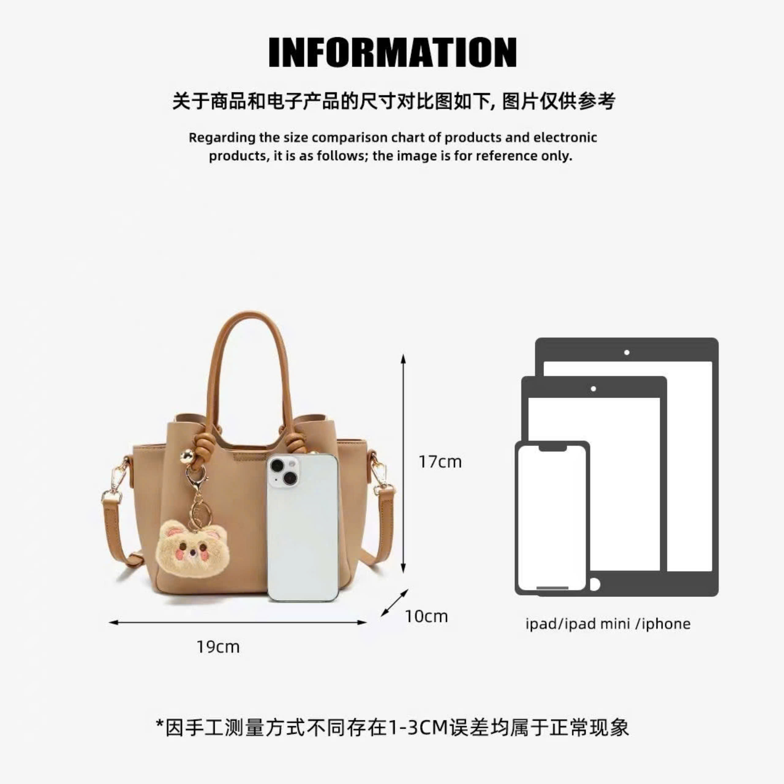 26253# Túi xách Yichen SK Tote charm gấu