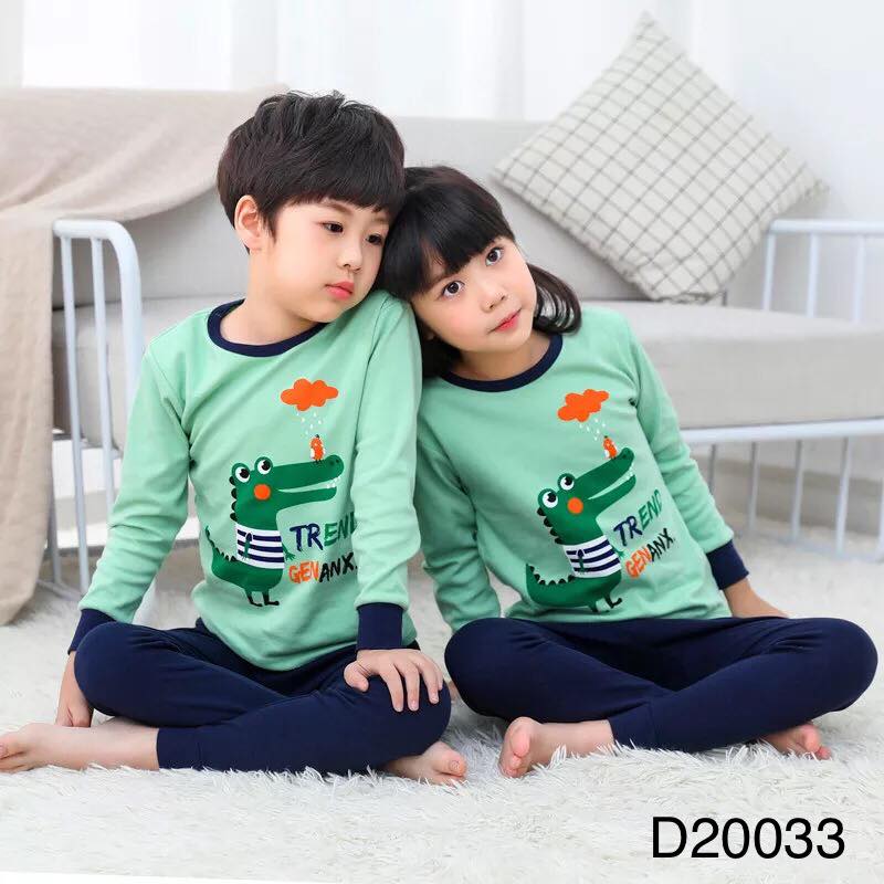 Bộ cotton khủng long xanh 2020