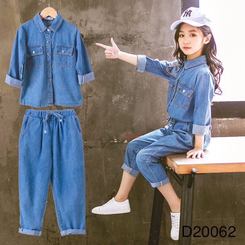 Bộ jeans cài cúc 2020