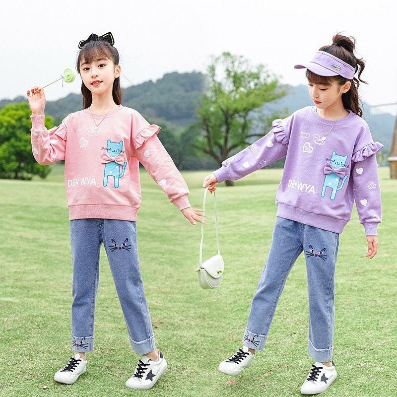 Set áo nỉ DENWYA và quần jeans