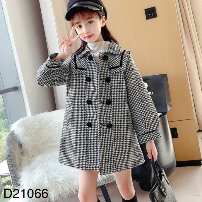 Khoác dạ caro cổ bẻ D21