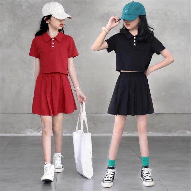 Set áo croptop cổ bẻ