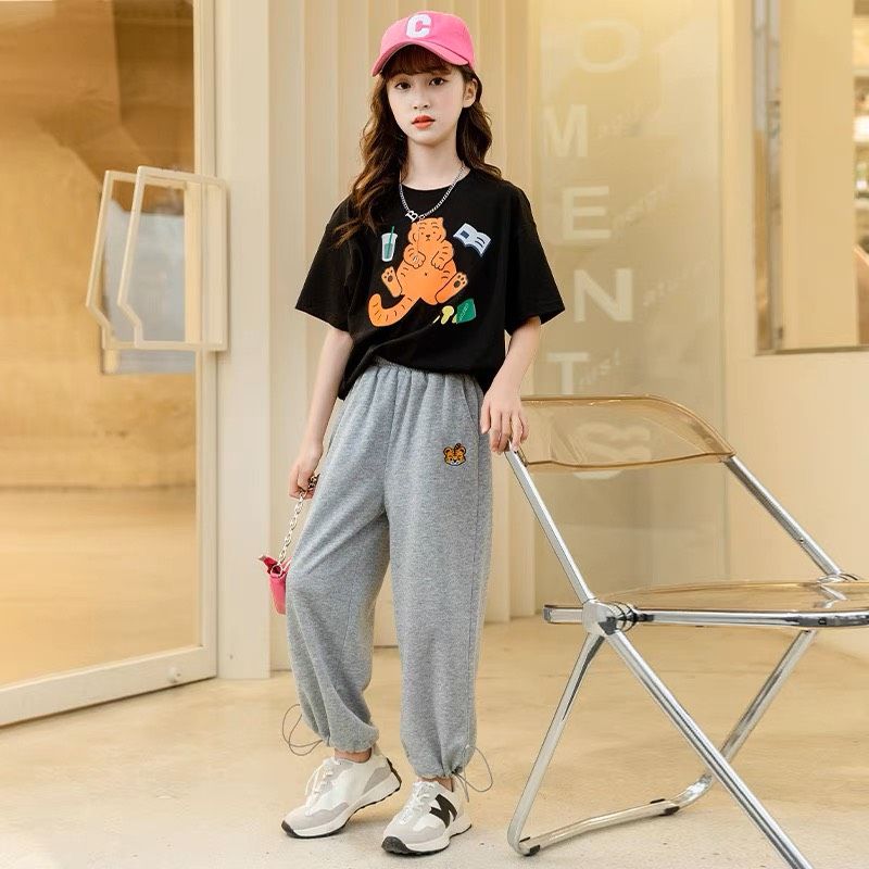 Set áo phông hổ quần bomber