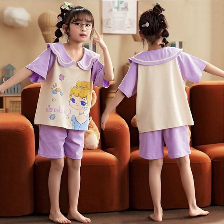 Set pijama cổ sóng