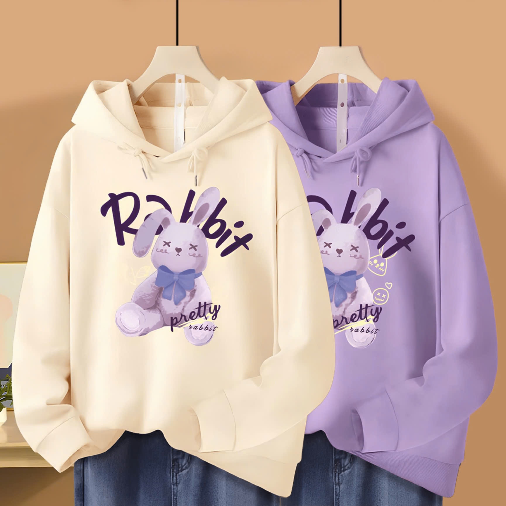 Áo hoodie thỏ mũ 2 lớp