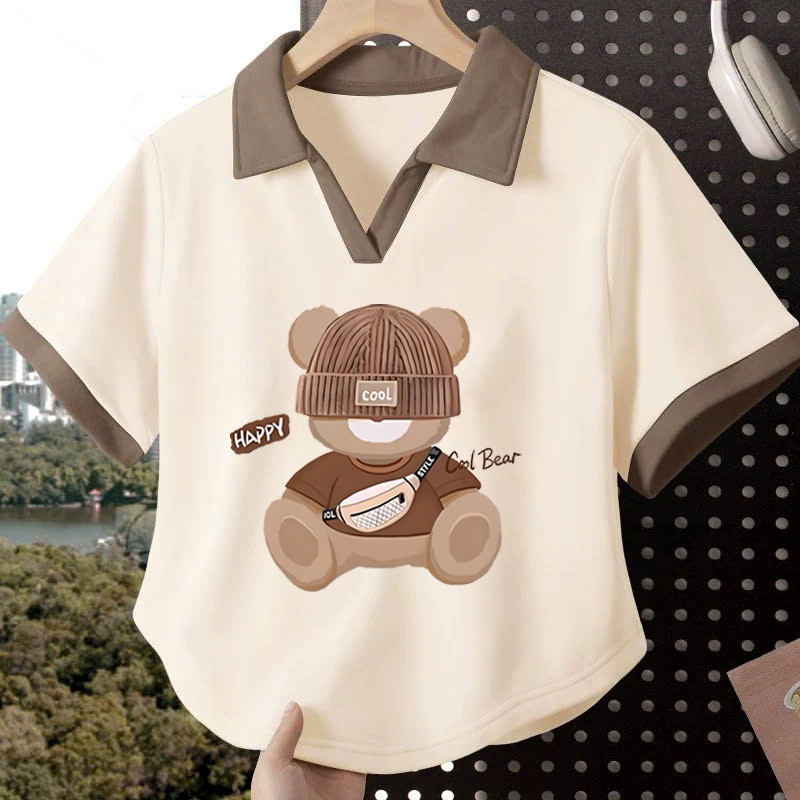 Áo polo hình gấu cool