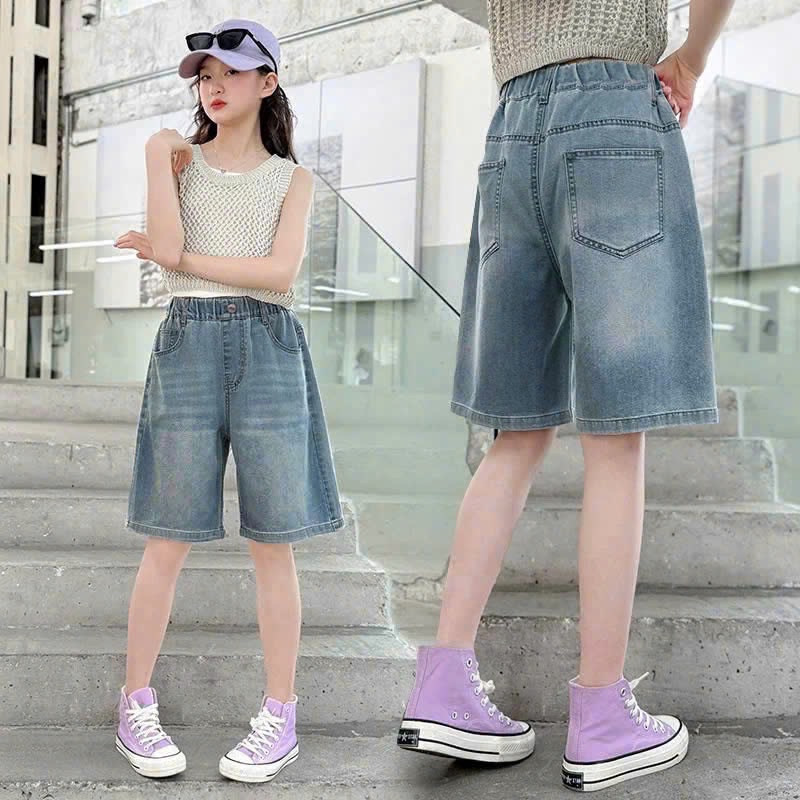 H26014-Quần jean ngố mài mèo