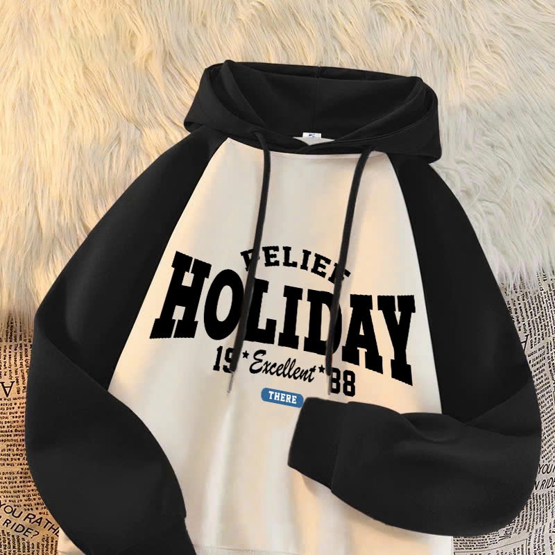 D25056-Áo hoddie chữ Holiday