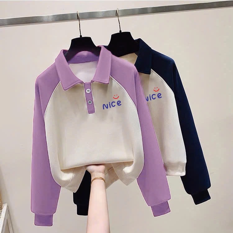 D25082-Áo cổ polo phối tay chữ Nice