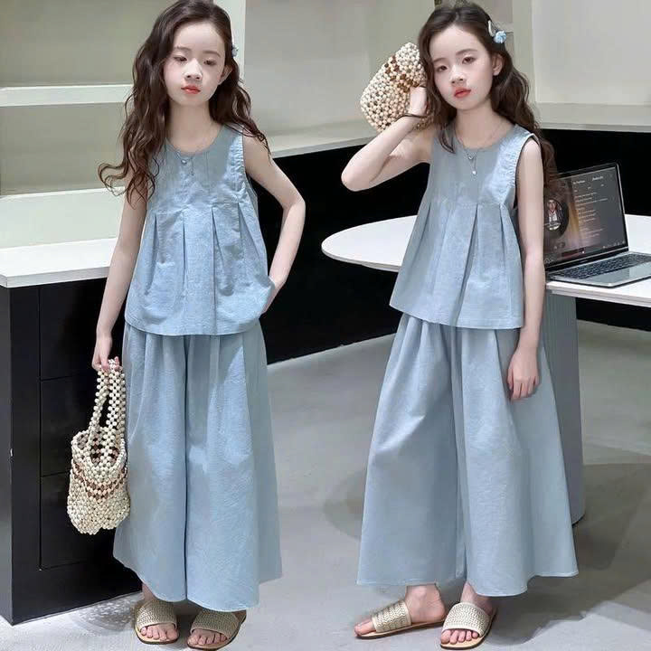 H26113-Set đũi sát nách màu xanh